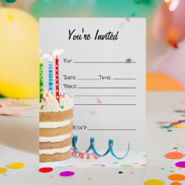 Rellenar la invitación de cumpleaños en blanco