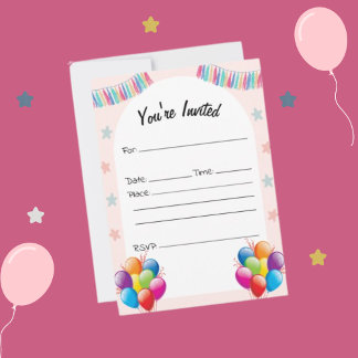 Rellenar La Invitación De Cumpleaños En Blanco