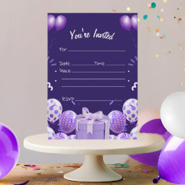 Rellenar la invitación de cumpleaños en blanco