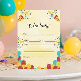 Rellenar la invitación de cumpleaños en blanco