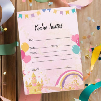 Rellenar la invitación de cumpleaños en blanco