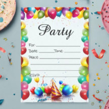 Rellenar La Invitación De Cumpleaños En Blanco