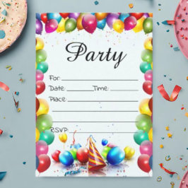 Rellenar La Invitación De Cumpleaños En Blanco