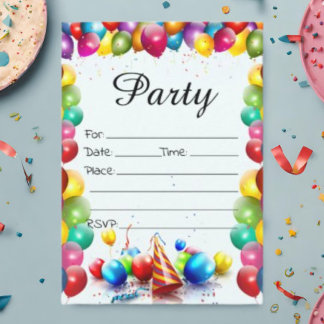 Rellenar La Invitación De Cumpleaños En Blanco