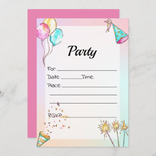 Rellenar La Invitación De Cumpleaños En Blanco