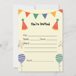 Rellenar la invitación de cumpleaños en blanco