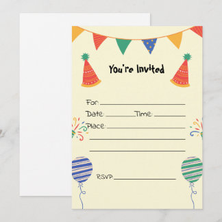 Rellenar la invitación de cumpleaños en blanco