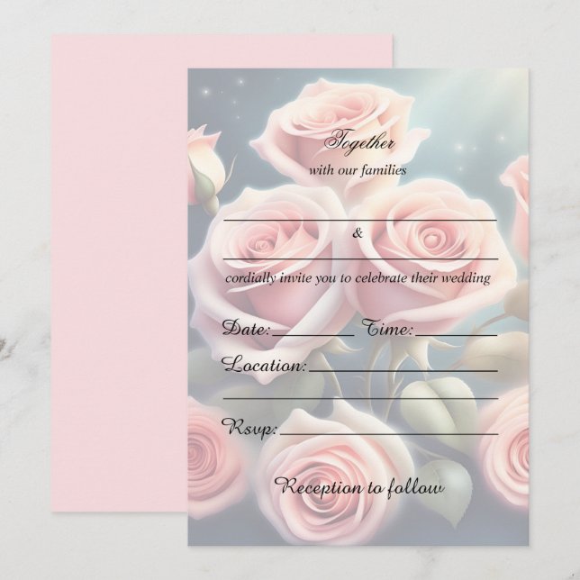 Rellenar La Invitación Floral Boda En Blanco (Anverso / Reverso)