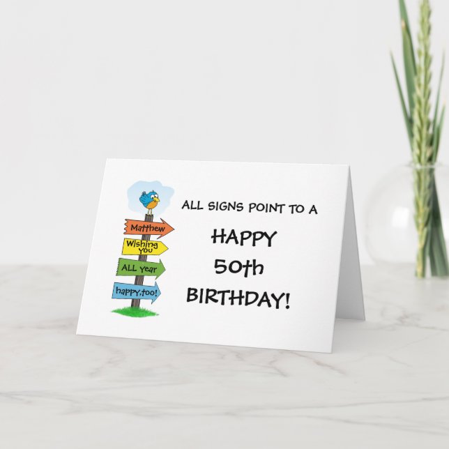 Rellenar la tarjeta de cumpleaños número 50 de los (Anverso)