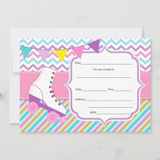 Rellenar patinaje sobre ruedas de invitación en bl (Anverso)