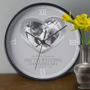 Reloj 10.º corazón de un personalizado de boda