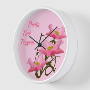 Reloj 3 Flores De Adormidera Rosa Personalizado Girly Sh
