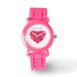 Reloj 3D de corazón rosado moderno con opción de a