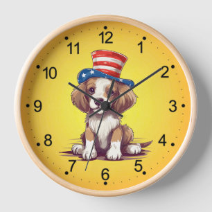 Reloj 4 de julio Perro cachorro con Gorra-54676