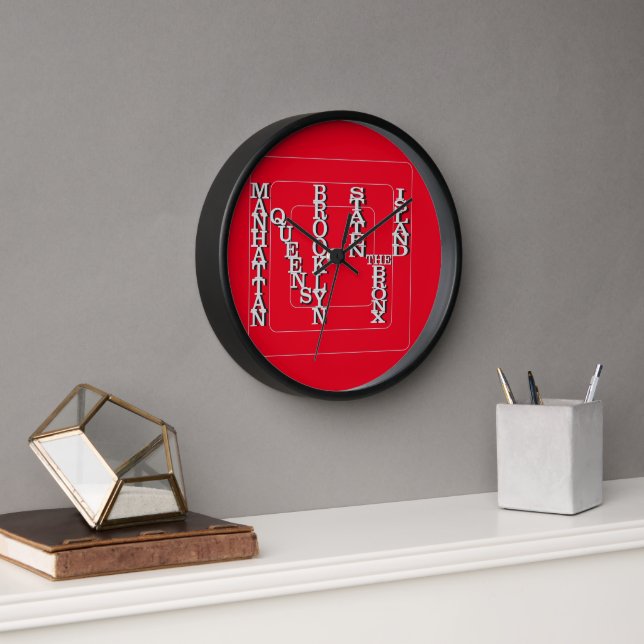 Reloj 5 distritos de N.Y Design Square Wall Clock (Oficina)