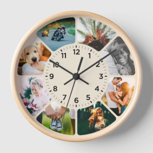 Reloj 8 Photo Rounding Clock Tan