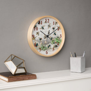 Reloj Abeja Reina Entomología Botánica Vintage