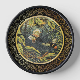 Reloj Abeja y mariposa victorianas en telaraña