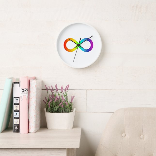 Reloj Abrazando el espectro arcoiris del autismo (Sala de lectura)
