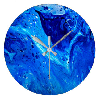 Reloj abstracto con diseño de arte acrílico de flu