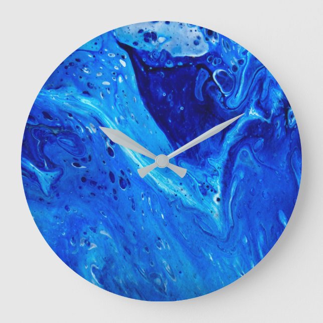 Reloj abstracto con diseño de arte acrílico de flu (Anverso)