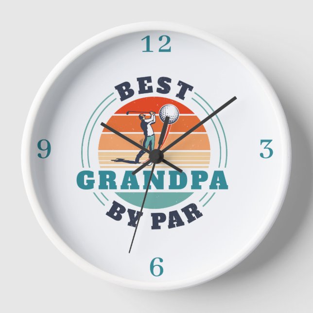 Reloj Abuelo Retro Cumpleaños Amante del Golf (Anverso)