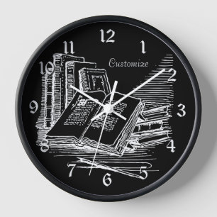 Reloj Academia Personalizada en Blanco y Negro
