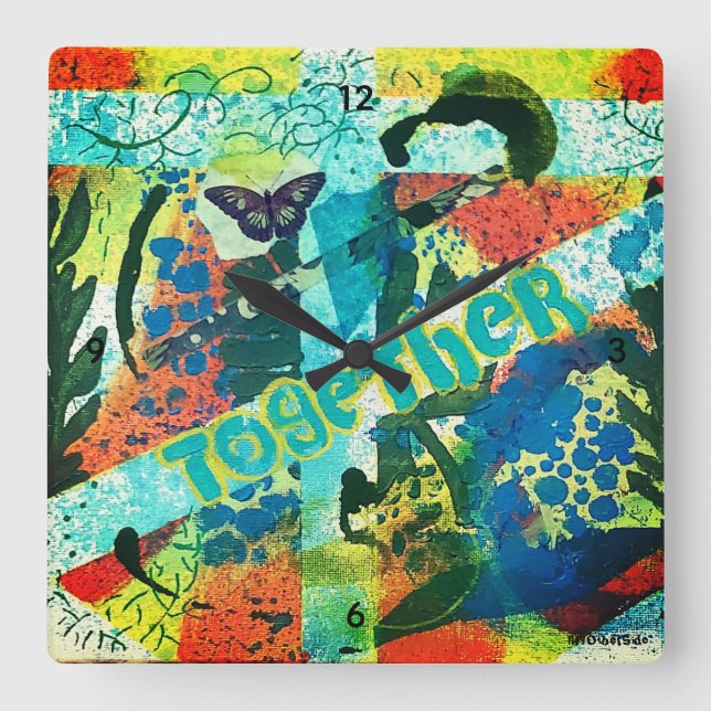 Reloj acrílico con arte en conjunto (Anverso)