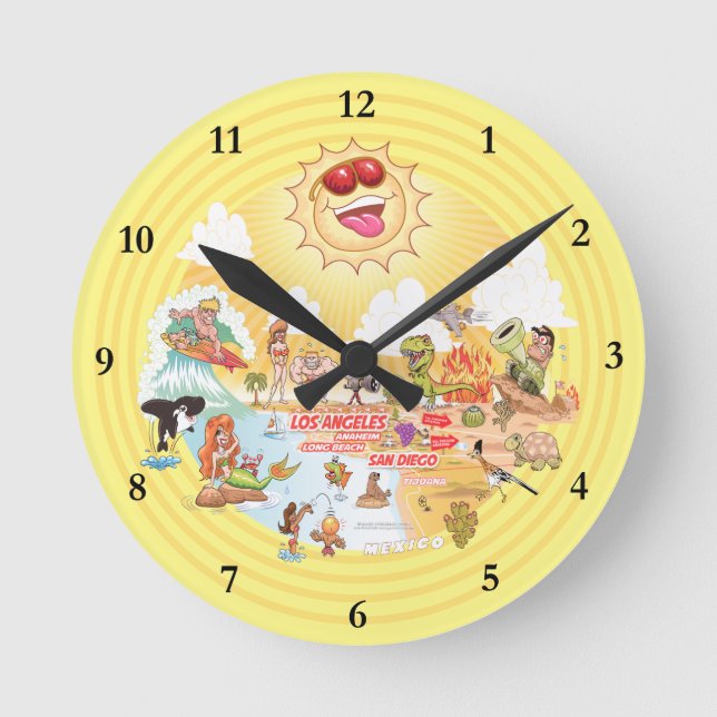 Reloj acrílico del sur de California (Anverso)