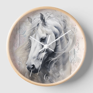 Reloj Acuarela blanca para caballos