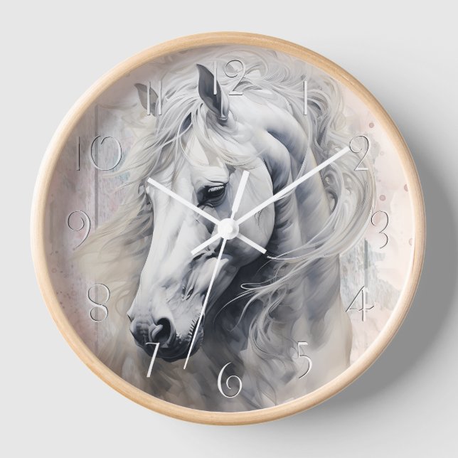 Reloj Acuarela blanca para caballos (Anverso)