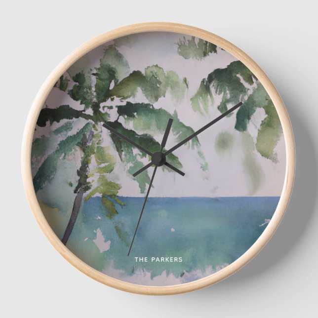 Reloj Acuarela hawaiana de Aloha (Anverso)