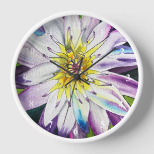 Reloj Acuarela nenúfares arte fino