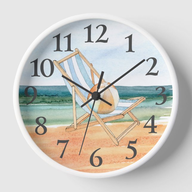Reloj acuático de escena de playa (Anverso)
