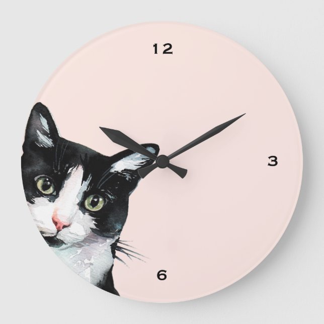 Reloj adorable de Rubor del gato que mira a (Anverso)
