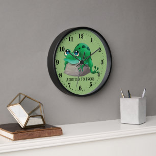 Reloj adoradores de ranas lindas añaden texto
