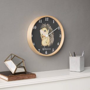 Reloj adoradores lindos de hedgehog añaden nombre