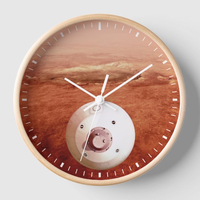 Reloj Aeródromo Con Perseverancia Rover Descent To Mars (Anverso)