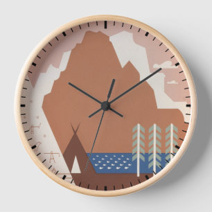 Reloj Afiche Vintage Que Promueve Viajes A Montana. 2