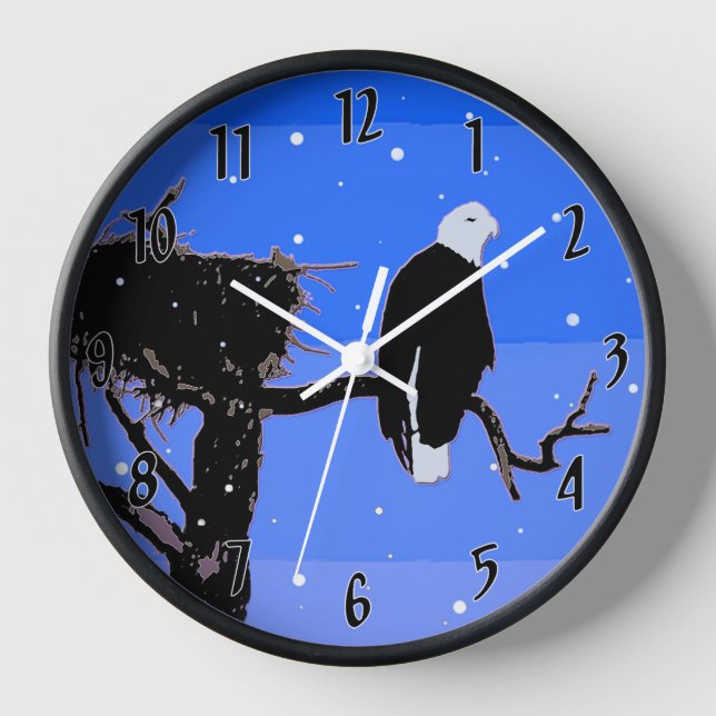 Reloj Águila calva en invierno - Arte original de vida s (Anverso)