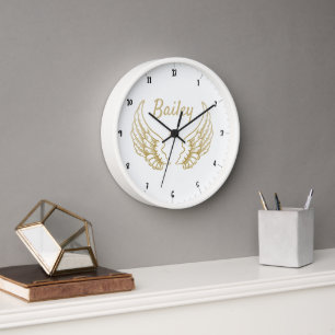 RELOJ ALAS DE ÁNGEL DE ORO PERSONALIZADAS