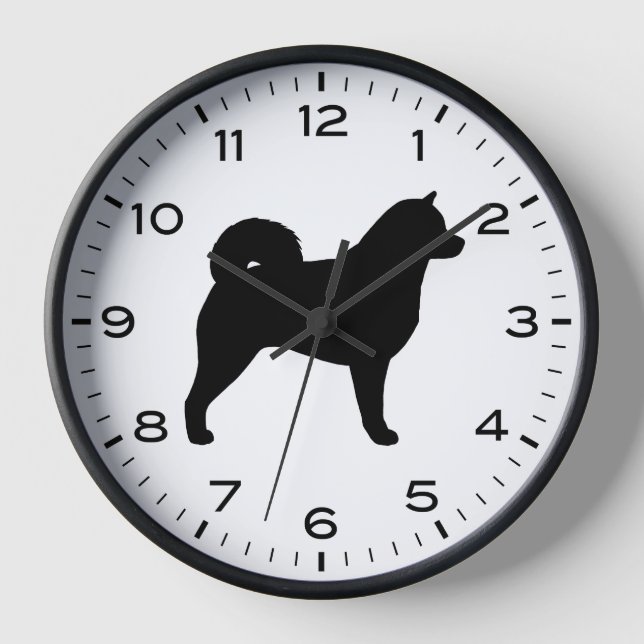 Reloj Alaskan Malamute Perro Raza Silhouette (Anverso)