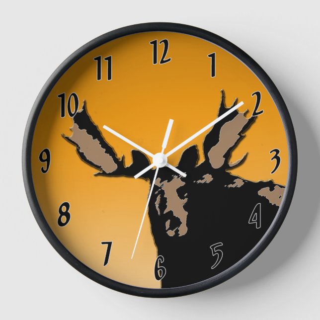 Reloj Alce al Atardecer - Arte Original de Fauna (Anverso)