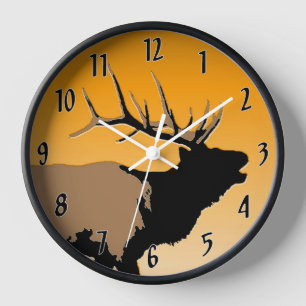 Reloj Alce toro al atardecer original de la vida silvest