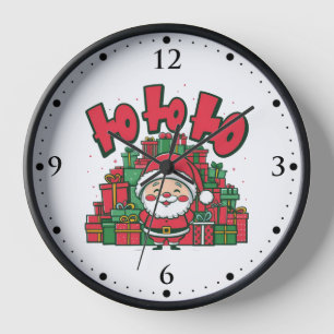 Reloj Alegre Papá Noel de Dibujos Animados Navidad