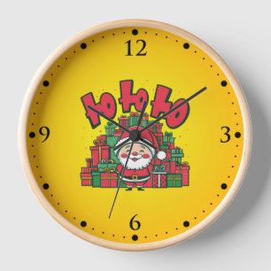 Reloj Alegre Papá Noel de Dibujos Animados Navidad