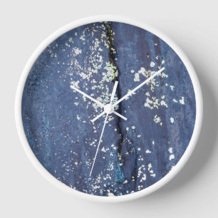 Reloj Almohadilla de ratón abstracta de pintura azul des