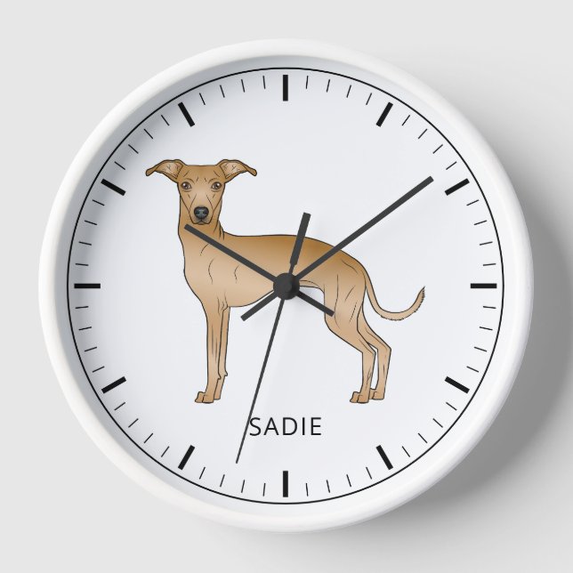 Reloj Amanecer El Galgo Italiano Cute Perro Con Texto Pe (Anverso)