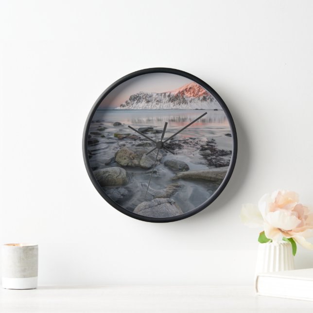 Reloj Amanecer Flakstad y playa Skagsanden (Hogar)