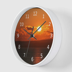 Reloj Amanecer sobre el mar en Cornwall, frontera negra
